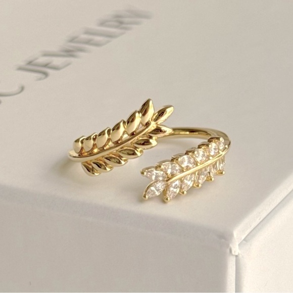 14K Gold Plated Spike Adjustable Ring Waterproof Jewelry - Picture 1 of 14